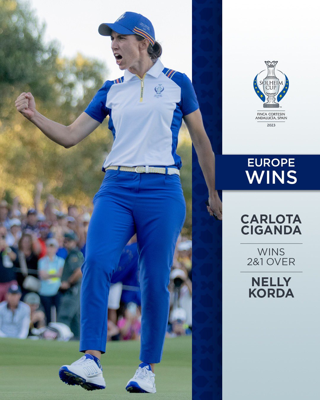 Carlota Ciganda lidera a Europa para ganar la Solheim
